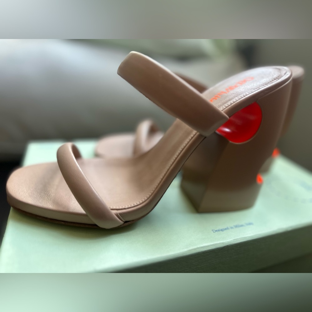 Off-White EXCLUSIVE SLIDES NAPPA MULE 39 Nude Sandals Platform